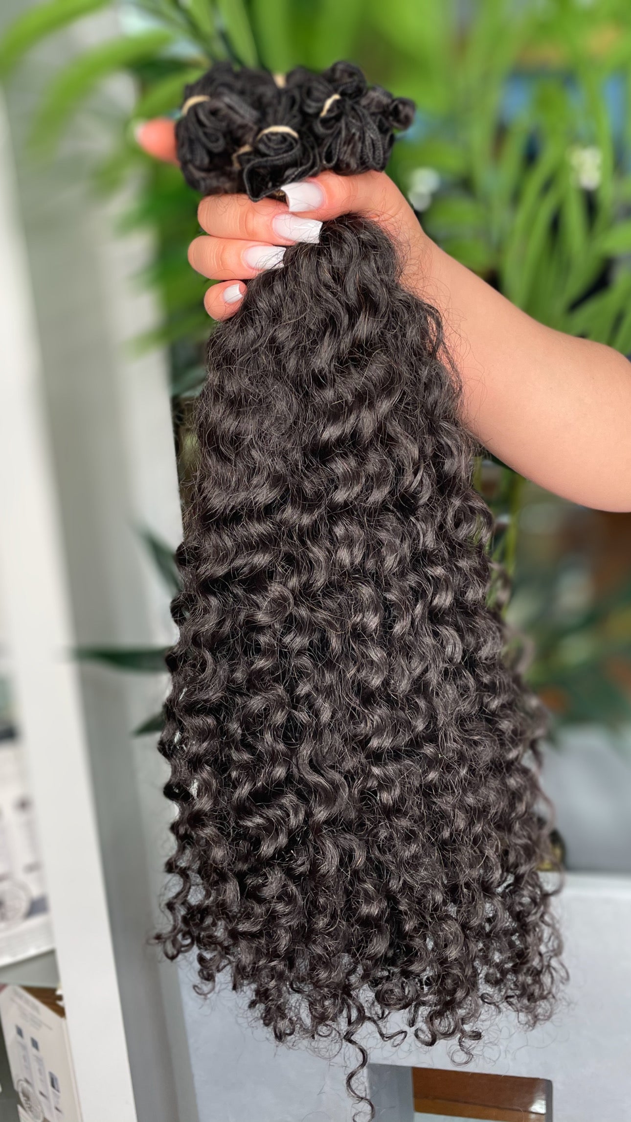 Cabelo Natural Cacheado com Costura – 50cm