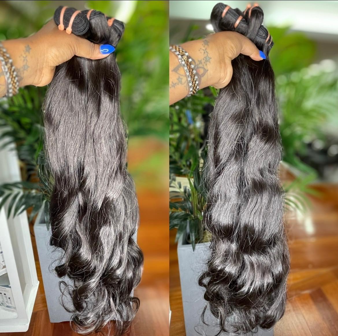 Cabelo Natural Malaio Ondulado - 70cm