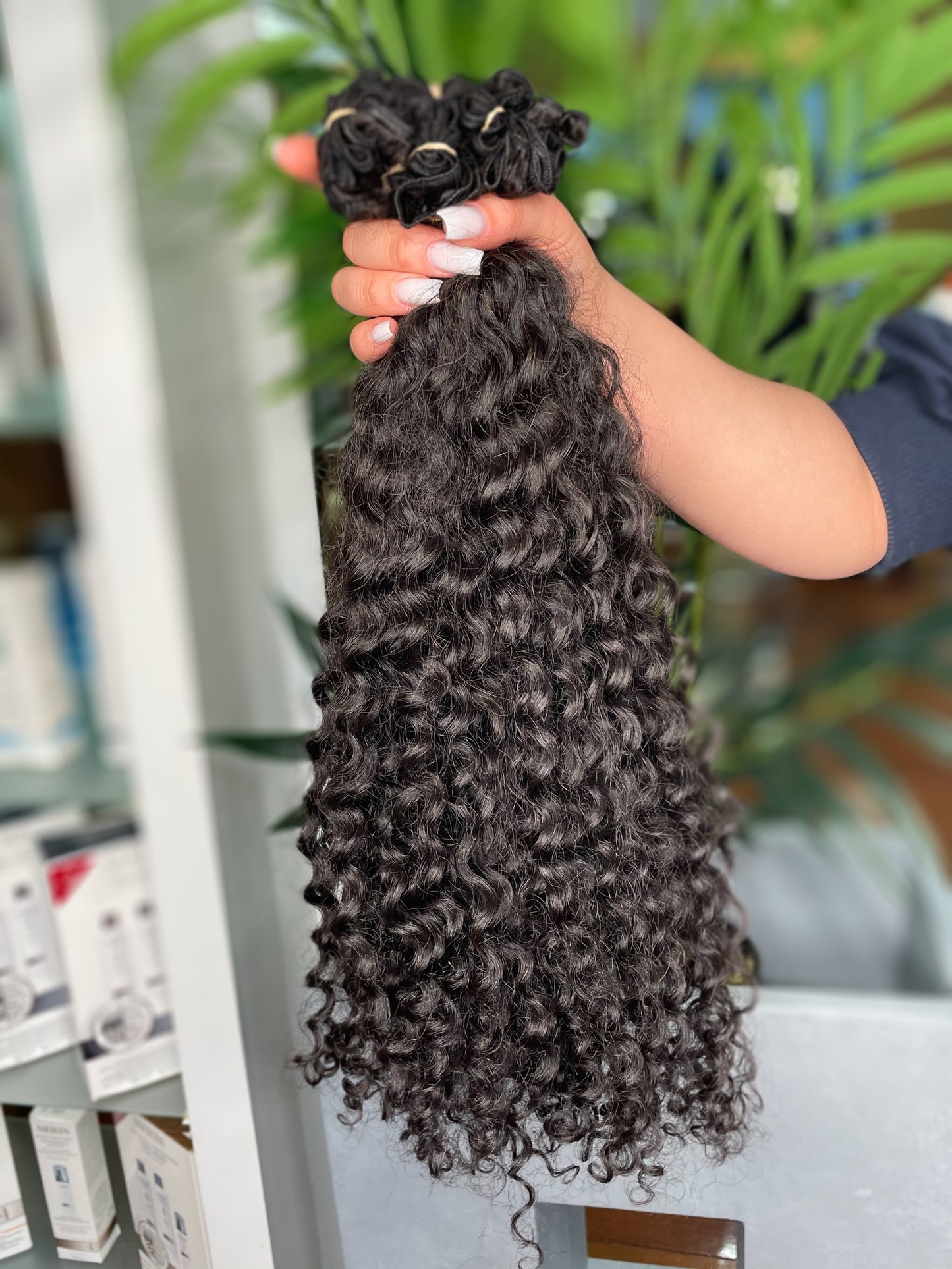Cabelo Natural Cacheado com Costura – 50cm