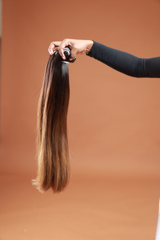 Cabelo Malaio Liso Moreno Iluminado – 70cm | 100g